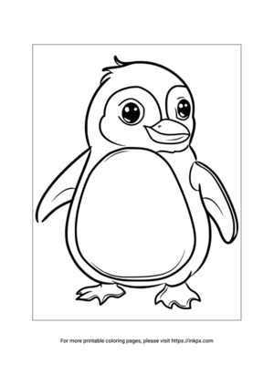 Free Printable Cartoon Penguin Coloring Page