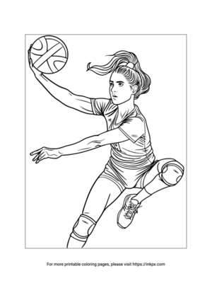 Printable Olympic Volleyball Player Coloring Page