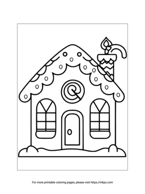 Free Printable Small Gingerbread House Coloring Sheet