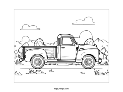 Printable Pickup Truck Car Coloring Sheet