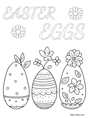 Free Printable Multiple Easter Eggs Coloring Page