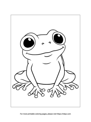 Free Printable Cute Frog Coloring Page