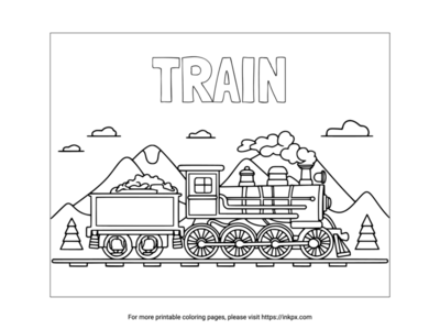 Free Printable Old Steam Train Coloring Page