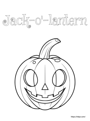 Free Printable Jack-o'-lantern with Text Coloring Page