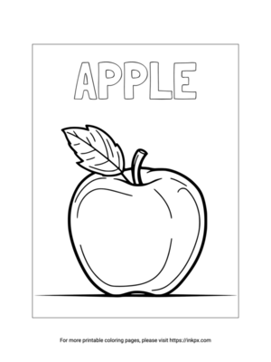 Free Printable Realistic Apple Coloring Page