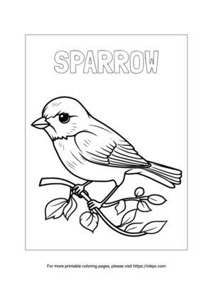 Printable Little Sparrow Coloring Page