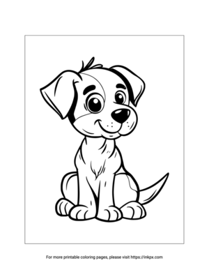 Printable Cute Little Puppy Coloring Page