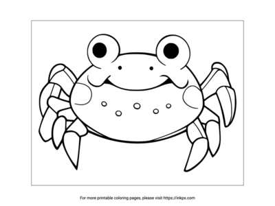 Printable Cartoon Crab Coloring Sheet