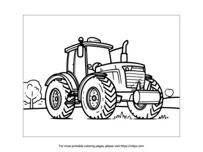 Free Printable Giant Tractor Coloring Sheet
