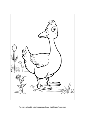 Free Printable Realistic Goose Coloring Sheet