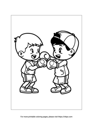 Printable Boxing Coloring Page