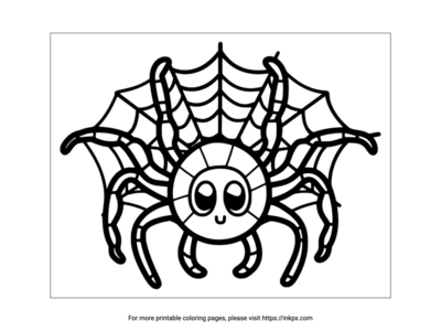 Free Printable Spider & Net Coloring Page