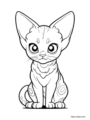 Printable Sphynx Cat Coloring Page