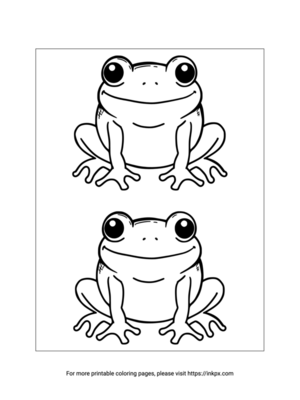 Free Printable Double Frogs Coloring Page