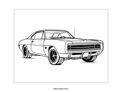 Printable Muscle Car Coloring Page