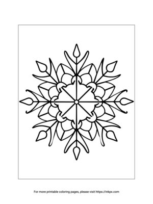 Free Printable Beautiful Snowflake Coloring Sheet
