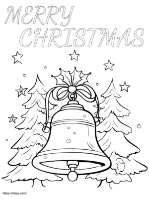 Free Printable Christmas Bells Coloring Page