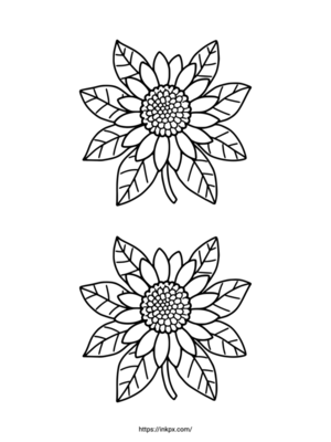 Free Printable Double Sunflower Coloring Page