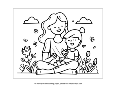 Printable Mother's Day Coloring Page