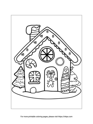 Free Printable Plain Gingerbread House Coloring Page