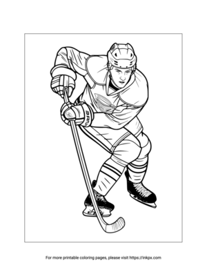 Printable Olympic Hockey Coloring Page