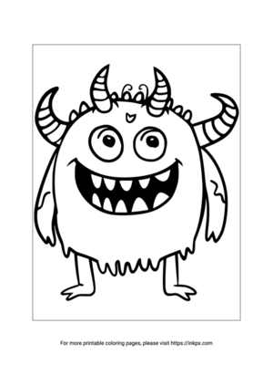 Free Printable Simple Monster Coloring Sheet