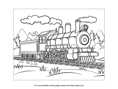 Free Printable Simple Steam Train Coloring Sheet