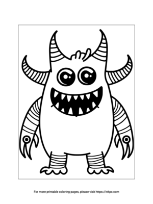 Free Printable Plain Monster Coloring Page