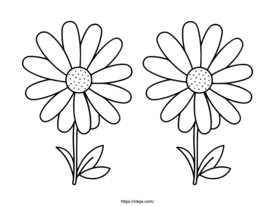 Free Printable Double Daisy Coloring Page