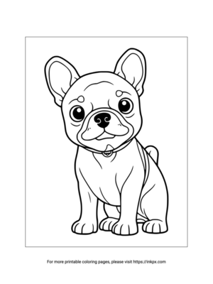 Printable Bulldog Puppy Coloring Page