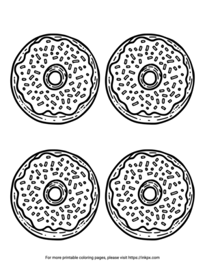 Free Printable Quadruple Donuts Coloring Sheet