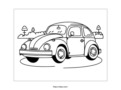 Printable Cartoon Car Coloring Sheet