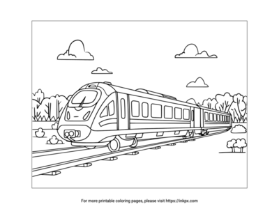 Free Printable Simple Train Coloring Page