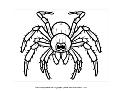 Free Printable Scary Spider Coloring Page