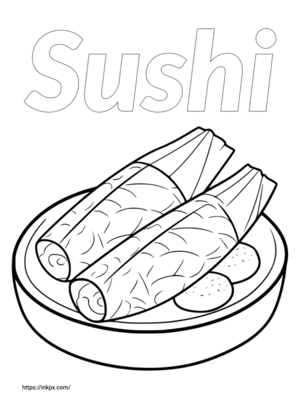 Free Printable Sushi Coloring Page