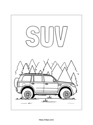 Printable SUV Car Coloring Page