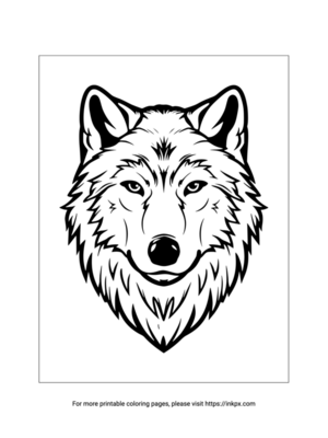 Printable Wolf Head Coloring Page