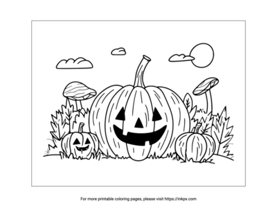 Printable Multiple Pumpkin Coloring Sheet