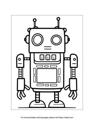 Free Printable Plain Robot Coloring Sheet