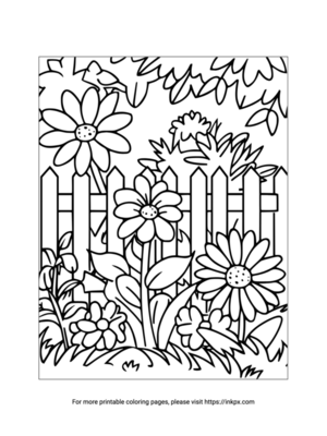 Printable Summer Garden Coloring Page