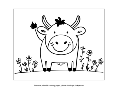 Free Printable Cute Cow Coloring Sheet