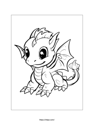 Printable Little Dragon Coloring Page