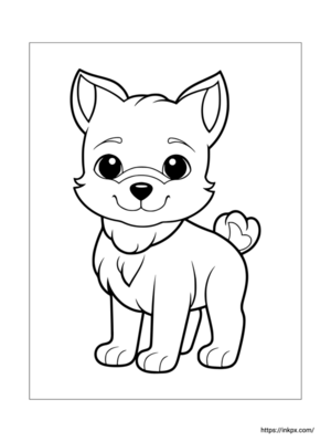 Printable Little Puppy Coloring Sheet