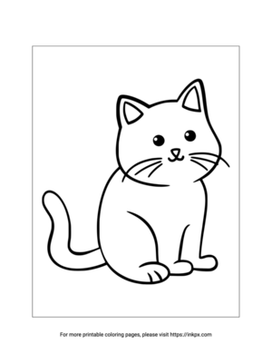 Printable Small Kitten Coloring Page