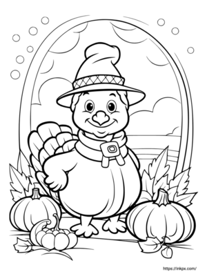 Free Printable Mr. Turkey Thanksgiving Coloring Page