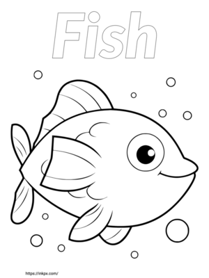 Free Printable Fish and Bubble Coloring Page