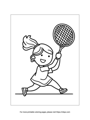 Printable Olympic Badminton Coloring Sheet