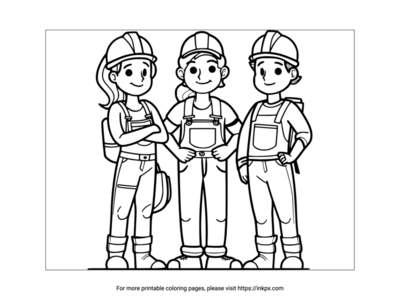 Free Printable Woman Workers Coloring Page