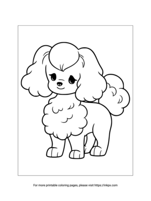 Printable Poodle Puppy Coloring Page