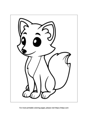 Printable Cute Fox Coloring Sheet